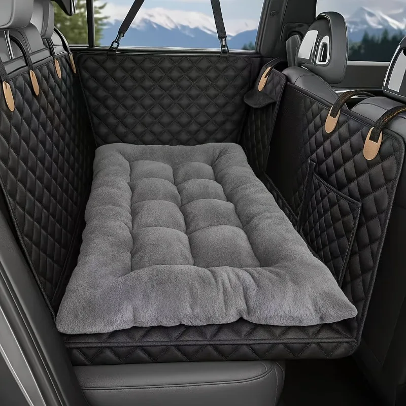 Tapis de siège auto d'hiver pour chien avec fond épais antidérapant pour SUV, berline, camionnette et benne de pick-up - Chaleur garantie pour les longs trajets et lavable en machine_voghion.com