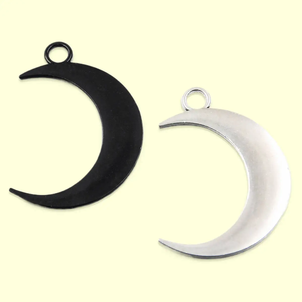 8PCS 31*45mm 2Color Metal Alloy Two-sided Big Moon Charms Natural Pendant For Jewelry Making DIY Handmade Craft