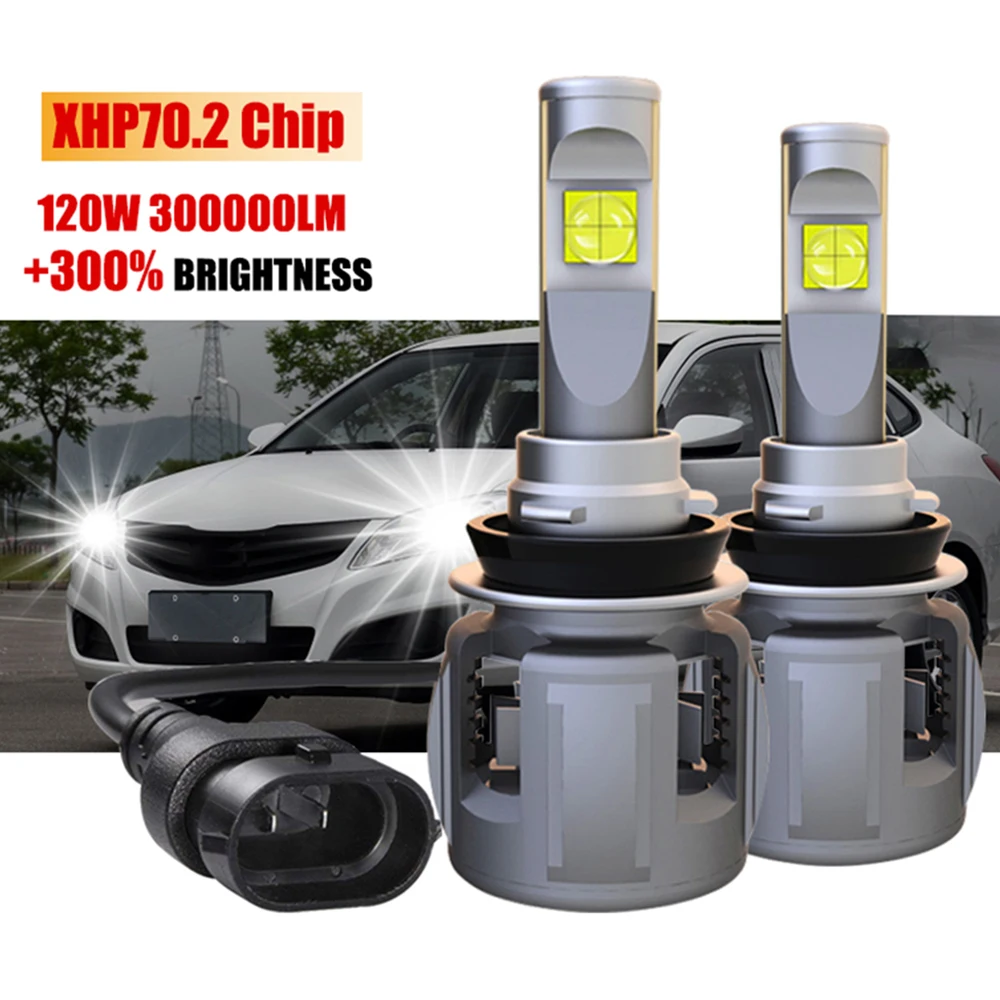 

2PCS XHP70 Chip 120W H7 LED Car Headlight H4 LED Lamp H11 H4 H1 9005 9006 9012 Bulbs 6000K 30000LM Headlamp Auto Fog Lights 12V