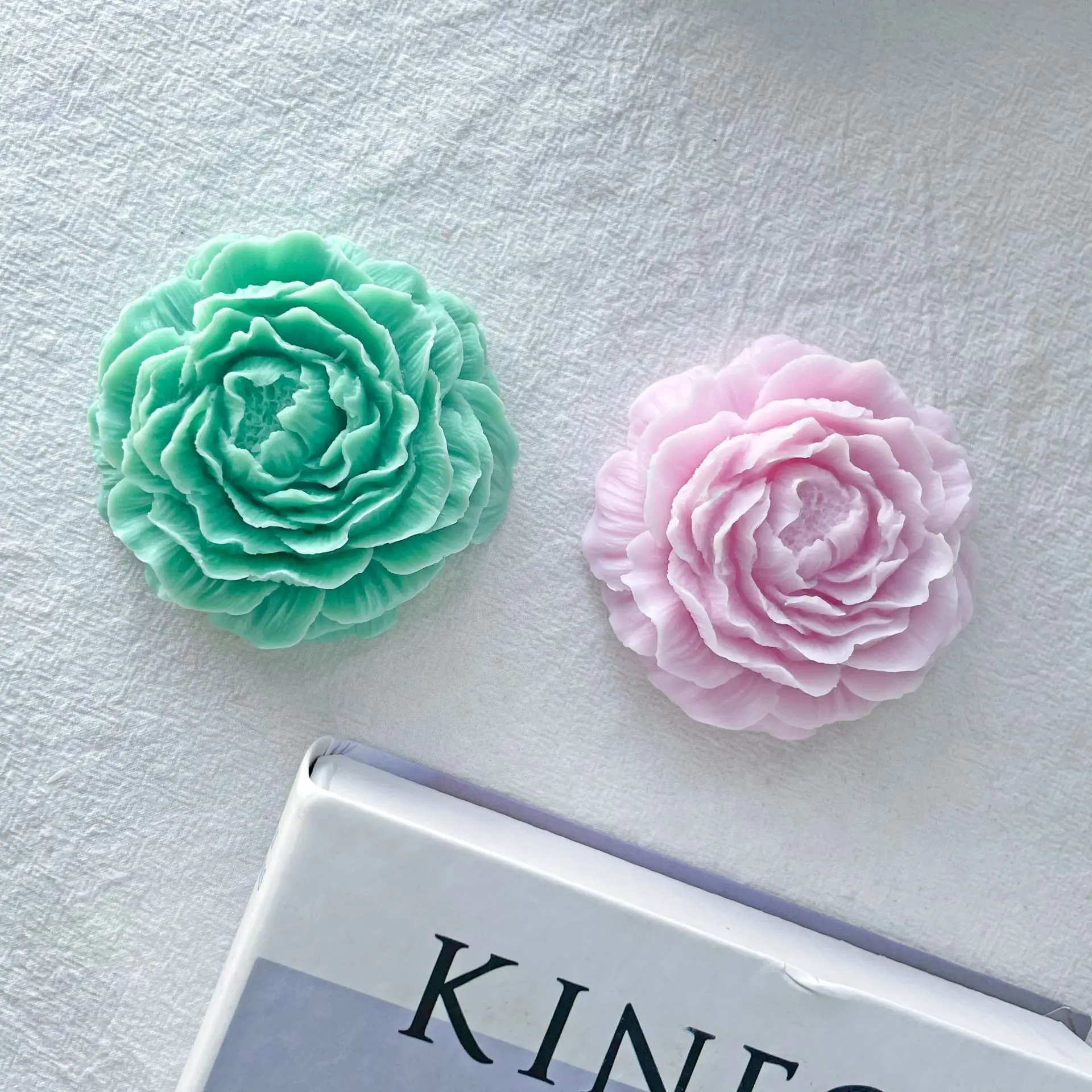 Grande Stampo In Silicone Per Candele A Forma Di Fiore Di Peonia - Per Resina, Sapone, Cemento, Fai Da Te - 5