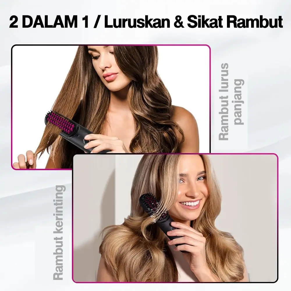 Hot Negative lon Wireless Hair Straightener Comb Quickly Heating Cordless Mini Comb USB Hair Curler Hair Care - Image 5