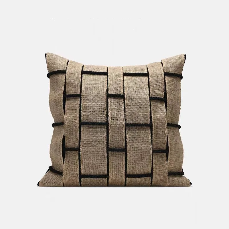 30X50/45X45 Brown Throw Pillow Cover Homestay Light Luxury Stamping Waist Cushion Cover Decor Home Decorative Pillowcase