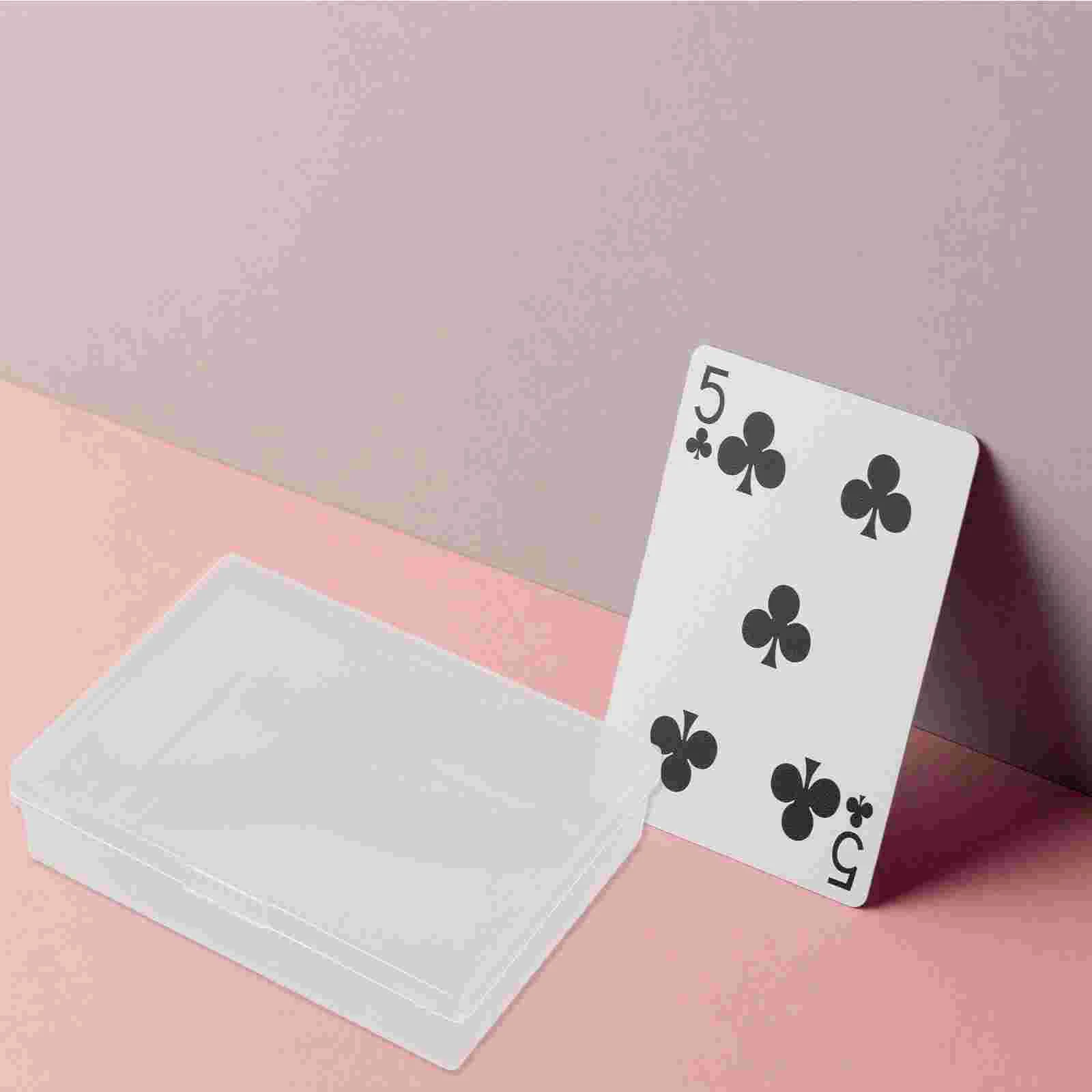 2 Pcs Transparent Storage Box for Playing Cards Case Cases Blank Clip Holders Plastic Deck of