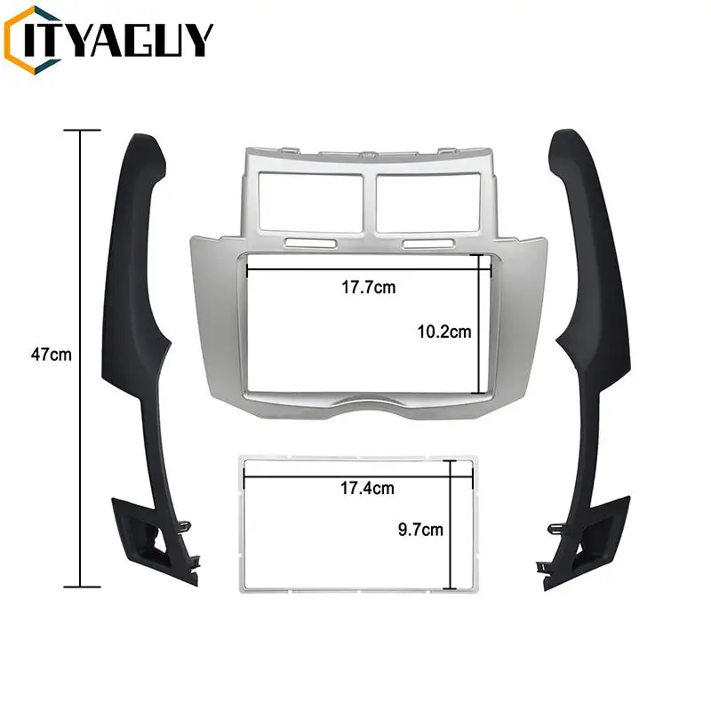 

2 Din Car Radio fascia for Toyota Yaris Vitz Platz 2005-2011 Face Frame Dash Installation Trim Kit Stereo Double Din Panel