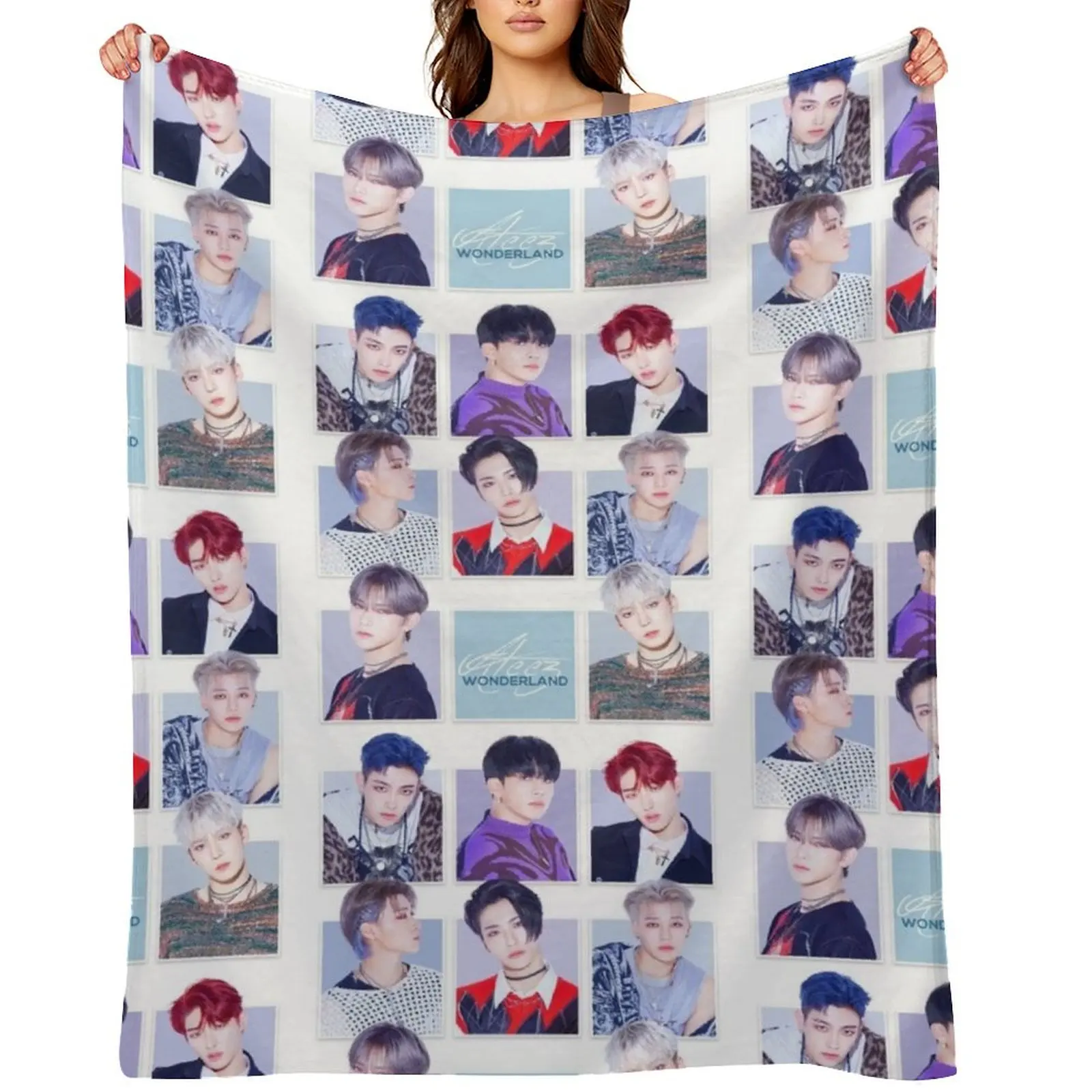 Ateez Throw Blanket Hairys funny gift Decorative Beds Sleeping Bag Blankets