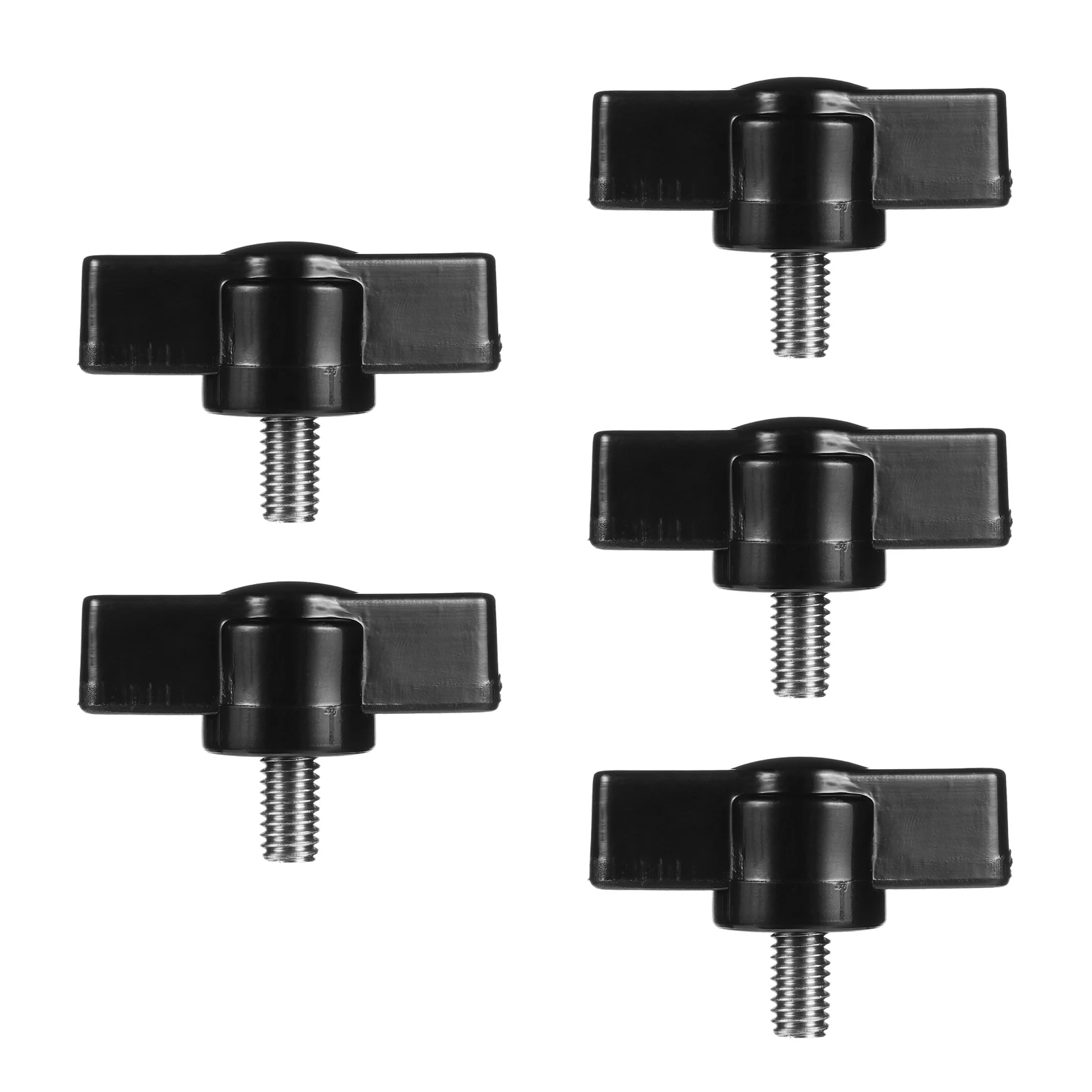 

5pcs Bolts Outer Bolt Thumb Screw Stainless Steel Black Fastener Screws Butterflies Shaped Machinery Equipment