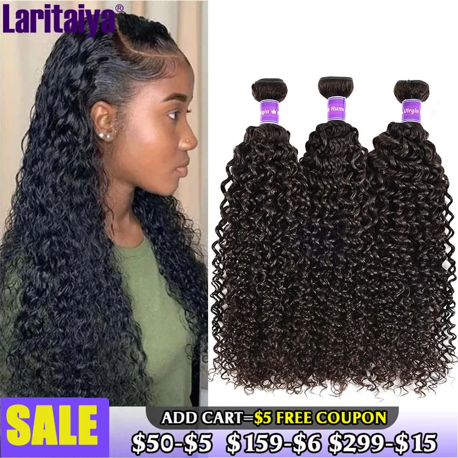 

Laritaiya Kinky Curly Hair Peruvian Virgin Human Hair Weave Bundles 1/2/3/4 Hair Bundles Deals Thick Kinky Curly Hair Bundles