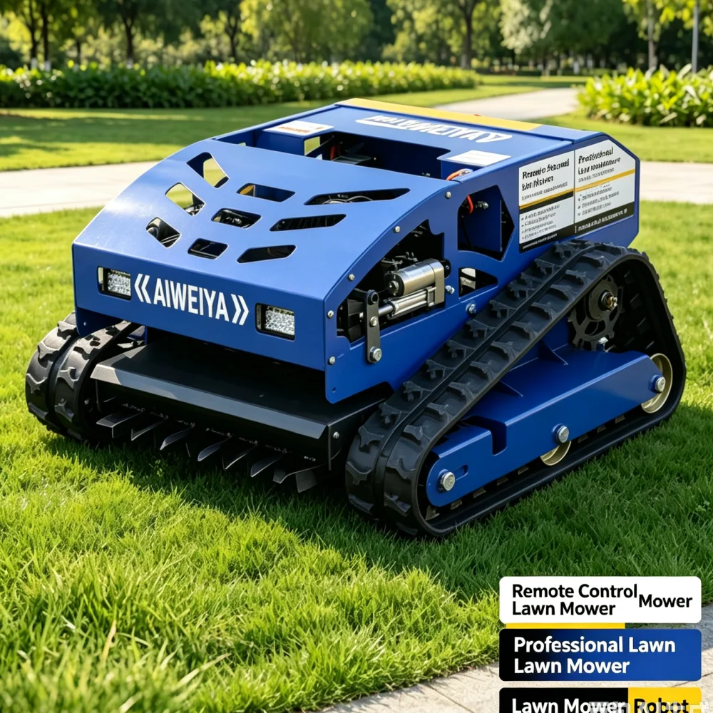 Customized Upgraded Structure Lawn Mower Robot Remote Control Lawn Mower For Farm Orchard Lawn Trimming And Private Garden Upkee