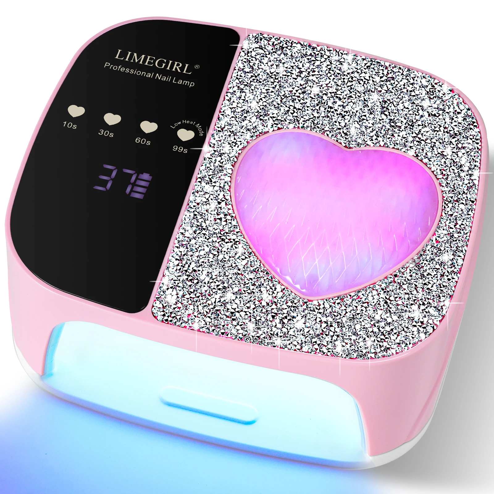 LIMEGIRL UV LED Nail Lamp Dryer Rechargable With 36LEDS Heart shape Diamonds Design For Nails UV Gel Polish Acrylic Drying Lamp