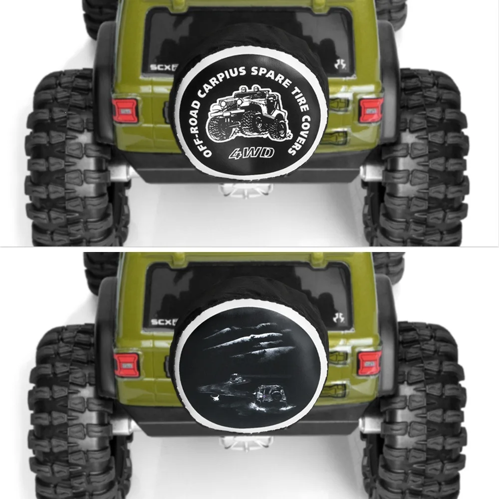 1/18 1/24 Spare Tire Cover Decoration Simulation Spare Tire Cover Dust Cover Suitable for TRX4M Land Rover Red Rabbit Scx24