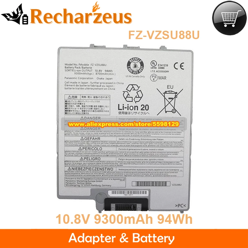 

Genuine FZ-VZSU88U Battery 10.8V 9300mAh 94Wh for Panasonic Toughpad FZ-G1 Laptop Battery