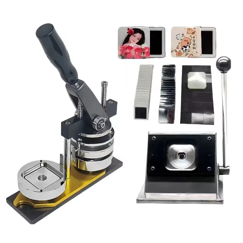 50*50mm Squ-are Badge Maker Ma-gnet Bu-tton Machine