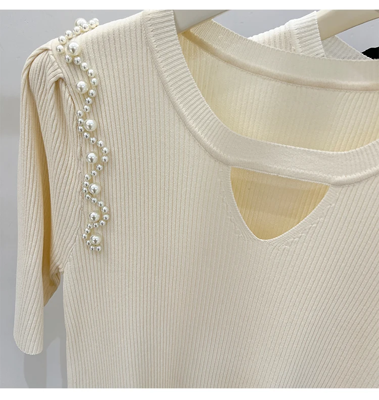 Faionable الحرير الجليد ort Sve تي شيرت المرأة حجم كبير الملابس الجولة Ne تصميم الصيف العصرية الأعلى الكورية Sle تخفيف