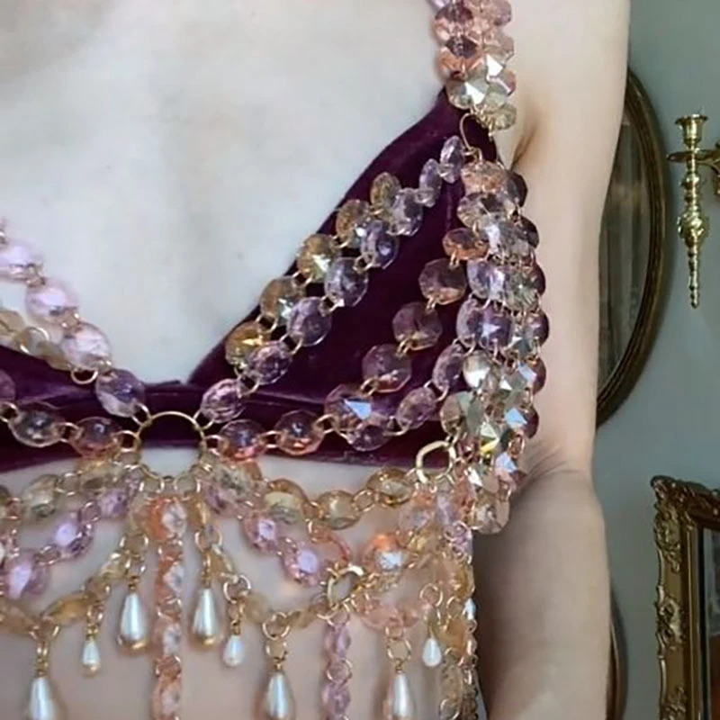 เสื้อคริสตัลประดับมุกแบบสายเดี - Body Jewelry Bra บทวิจารณ์และราคา