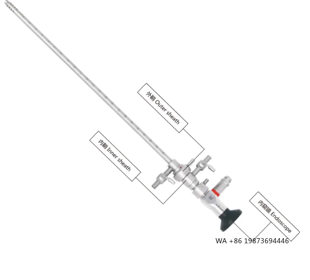 Reusable Steel Hysteroscopy Inspection Complete Set, Surgical Instrument for Obstetrics and Gynecology