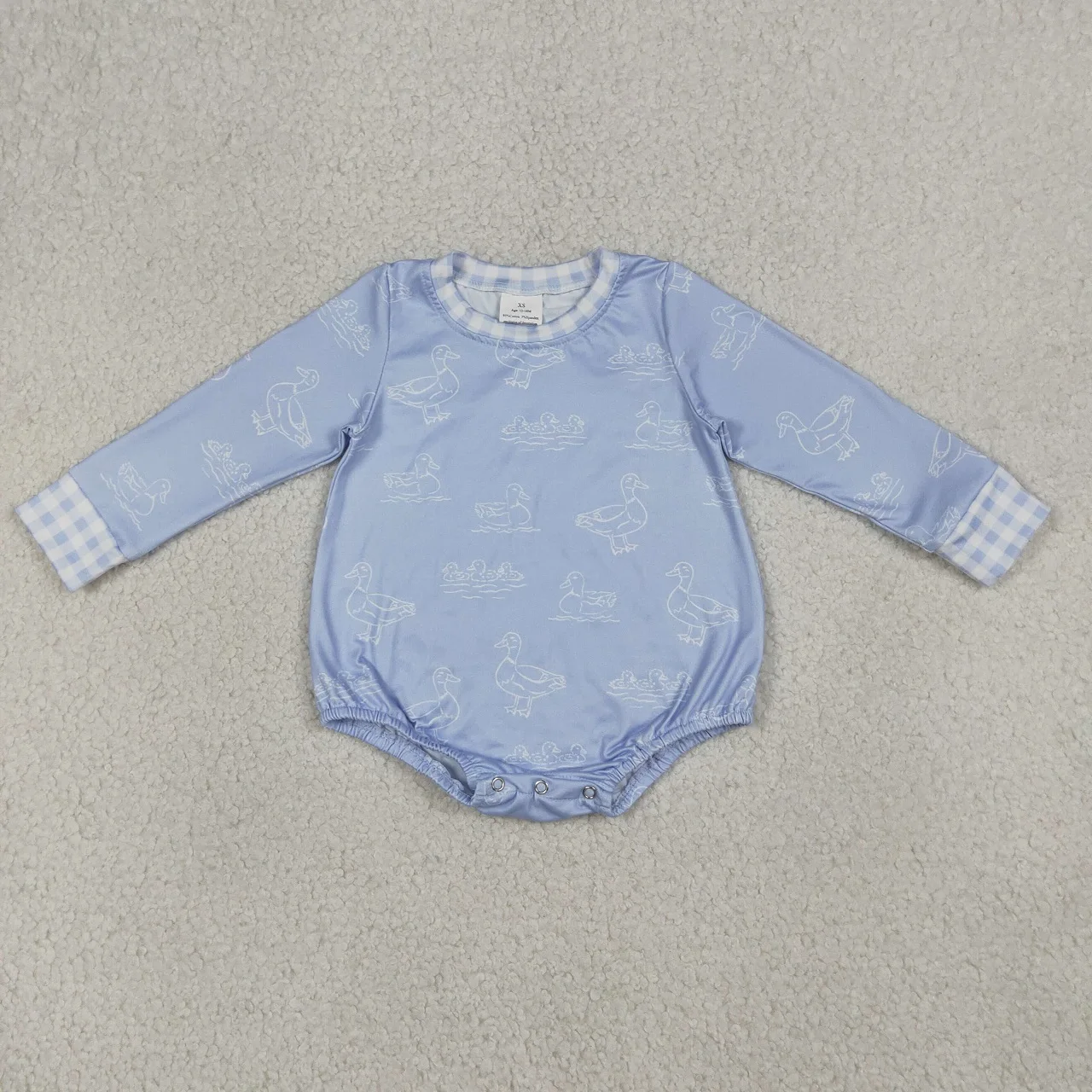 Wholesale Children Baby Boy Long Sleeves Infant Ducks Blue Romper Kids Boys Bubble Clothes Toddler Newborn Sleepwear Bodysuit