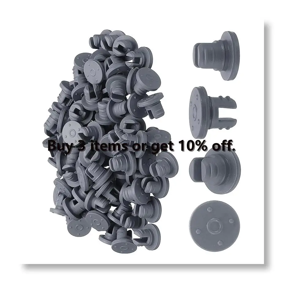 ✼7.5 mm/0.3 Inch Vials Rubber Stoppers, 200 Pcs Two Legs Butyl Rubber Bottle Stopper Self-Healing Injection Ports Seal