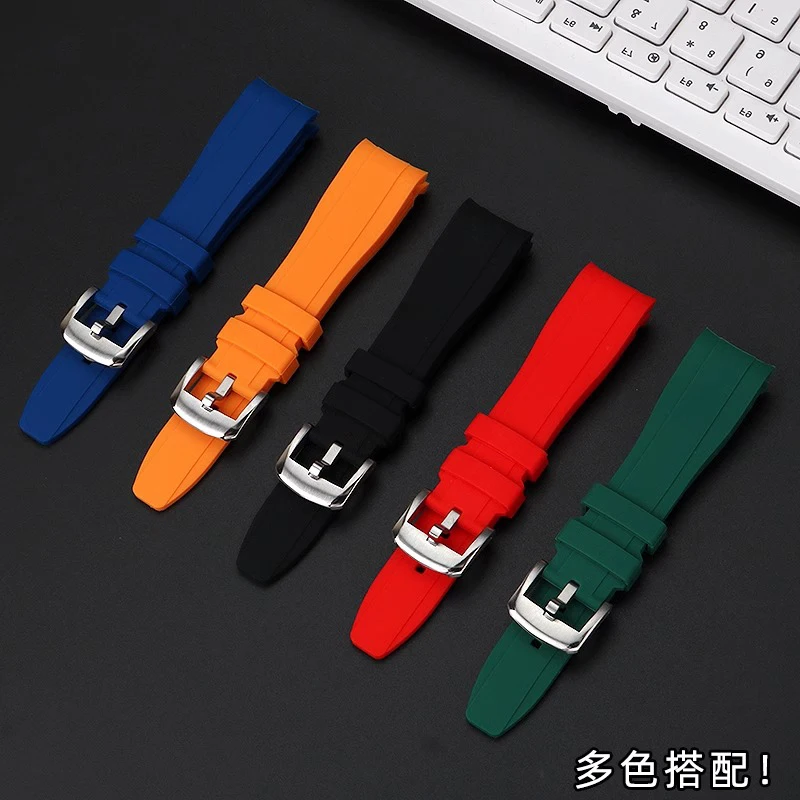 22mm Silicone Watch Strap For Casio Edifice EFR-303 EFR-304 Watchband Waterproof And Sweat Resistant Curved Rubber Strap for Men