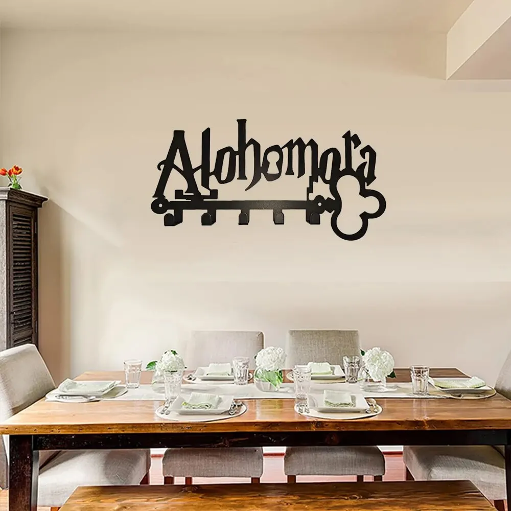 מחזיק מפתחות מתכתי עם אמנות ברזל מונח על הקיר, מחזיק מפתחות עם דבק, מחזיק מגבות, מחזיק מפתחות