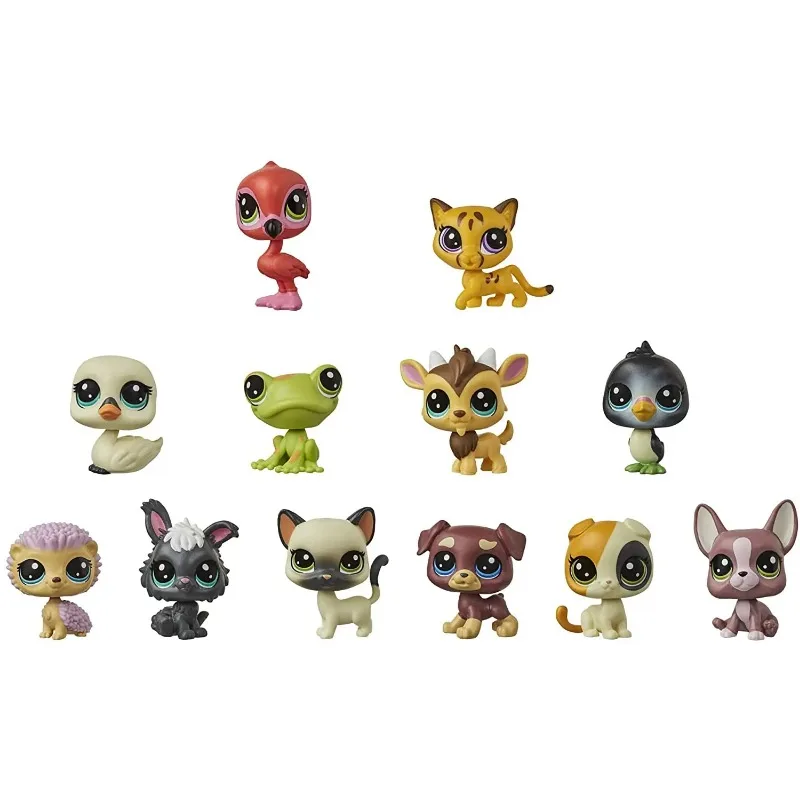 Hasbro Littlest Pet Shop śliczny Model zwierzęcia duże zwierzęta rysunek kot Model psa zabawki pudełko z niespodzianką kolekcja prezenty urodzinowe