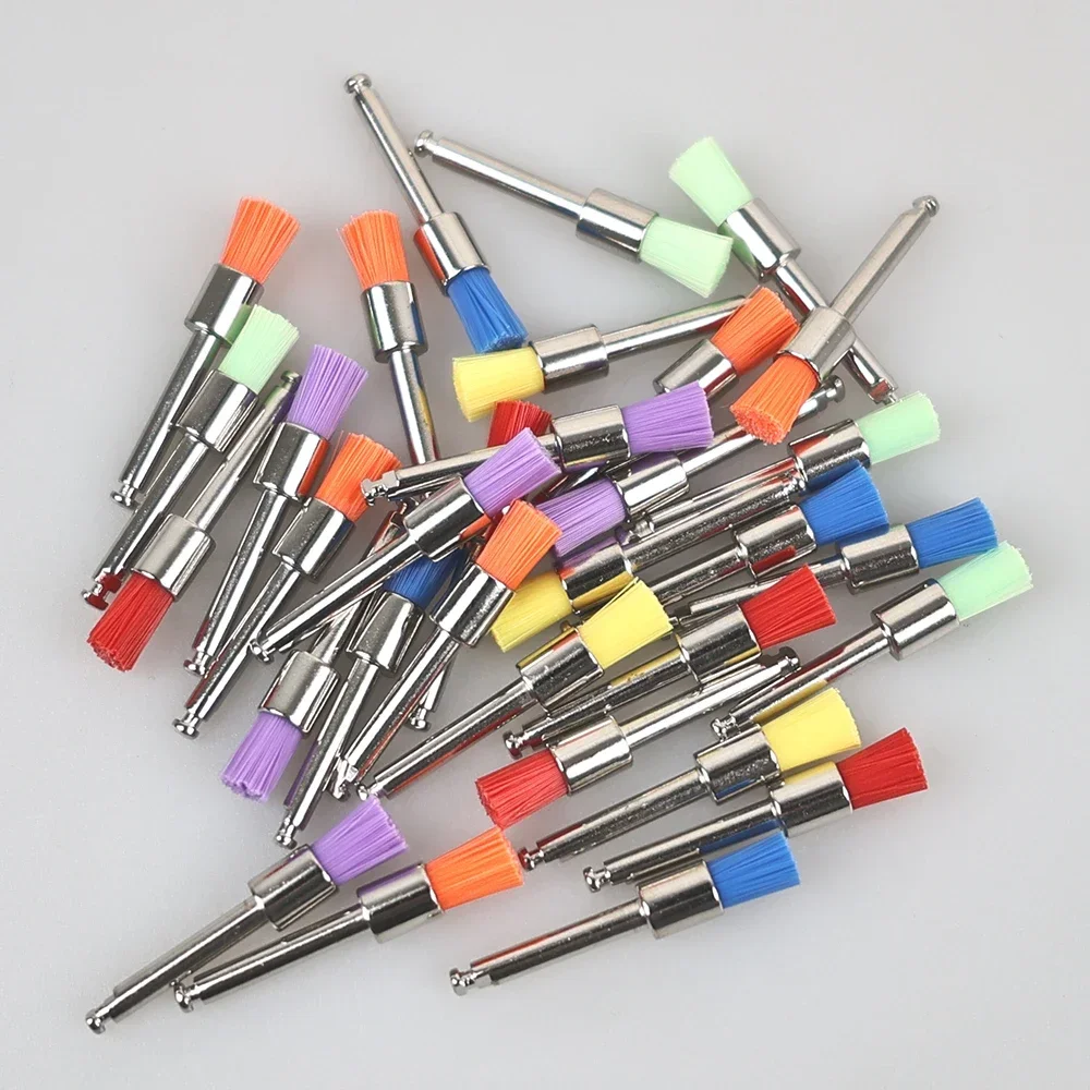 ELIJAH 100Pcs/Bag Dental Polishing Brush Polisher Colorful Nylon Brushes Polishing Brushes RA Shank Dentistry Polisher Tools