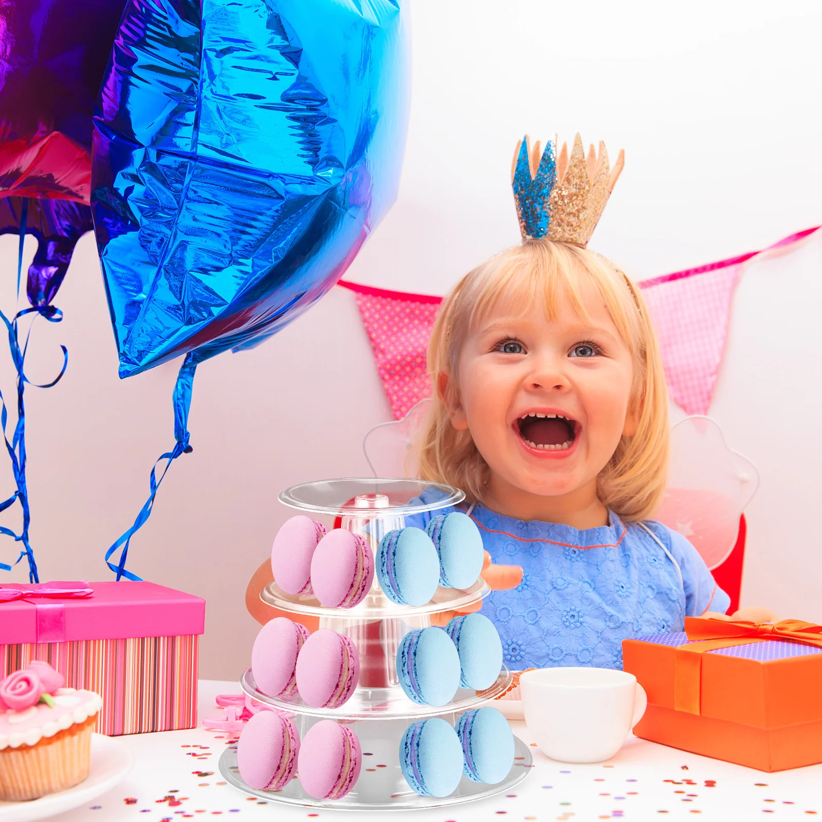 Macaron Display Rack Cake Stand Tray Pan Transparent Storage Macaroon Plastic Towel Pastry