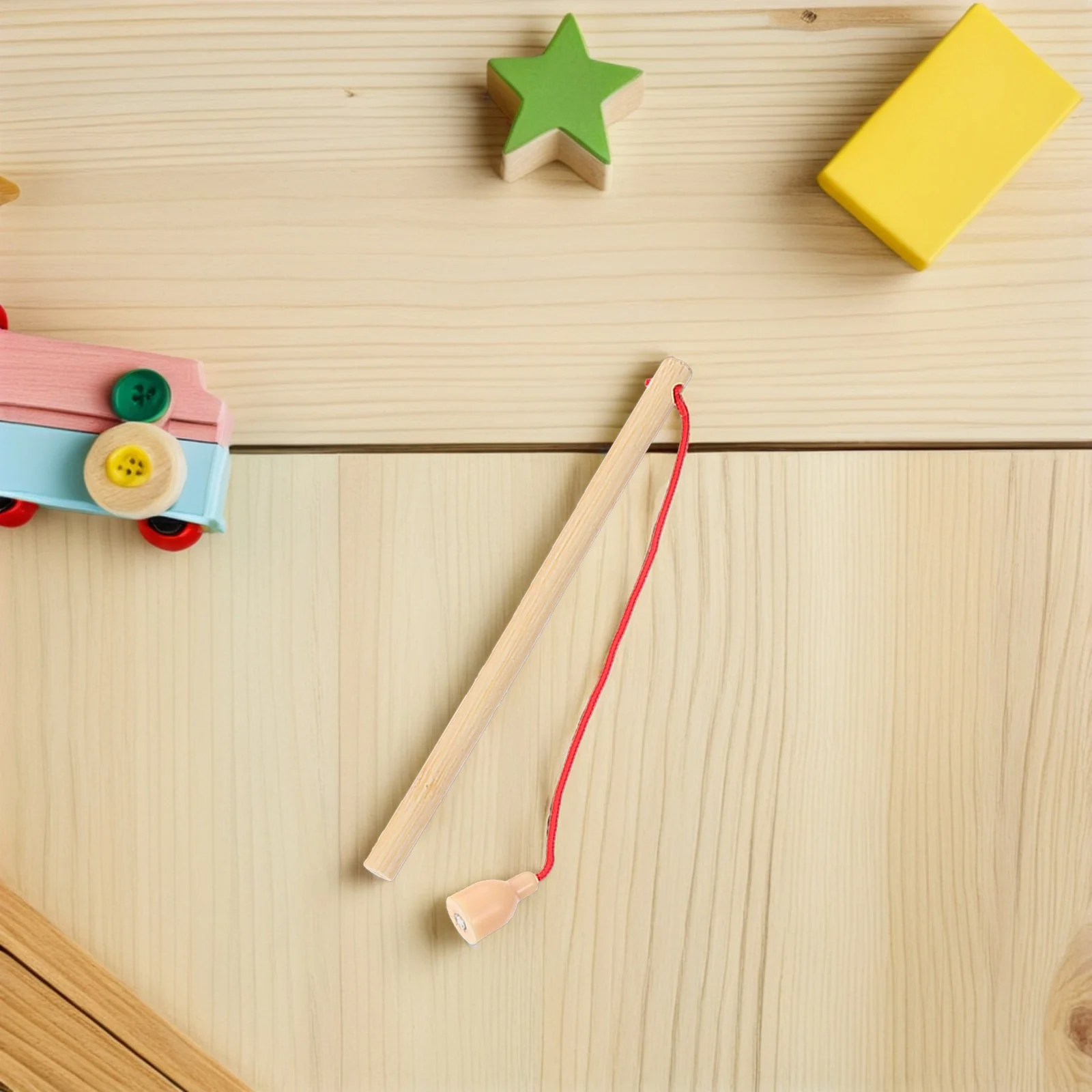 

5Pcs Wooden Fishing Poles rods Colorful Lightweight Kids Fishing Game for Toddlers Parent Child Activity