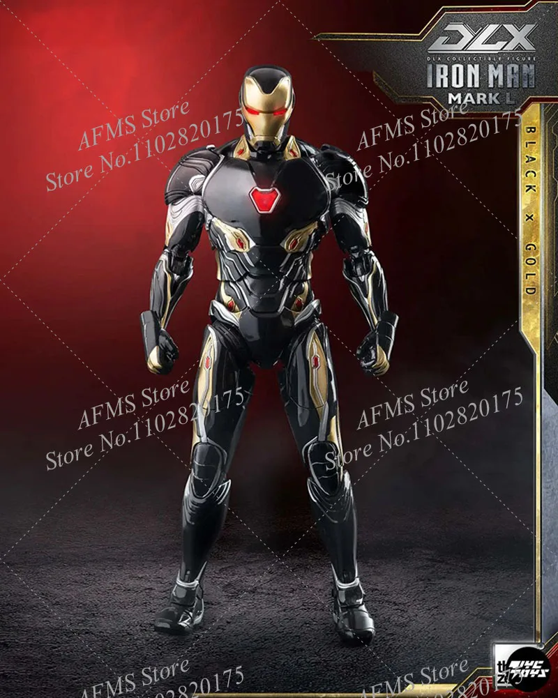 THREEZERO 3Z0580 DLX MK50 17.5cm Black Gold Version Steel Hero Tony Full Set Action Figure Model Best Collectible Soldier Doll