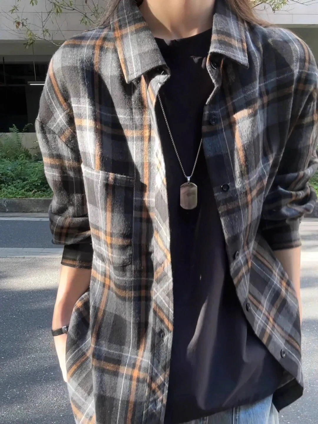 

Vintage Plaid Long Sleeve Men's Shirt Loose Fit Comfortable Autumn Outerwear American Style Couple's Coat Youth Trend