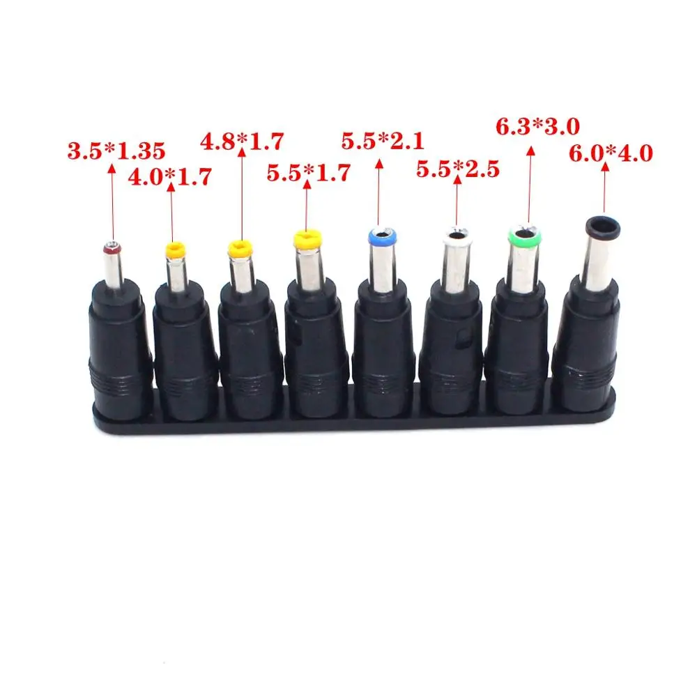 1set/8pcs DC Power Jack 5.5mm x 2.1mm Female plug To 6.5 6.3 4.8 4.0 3.5 2.5 1.7mm 1.35mm male plug Cable plug adapter