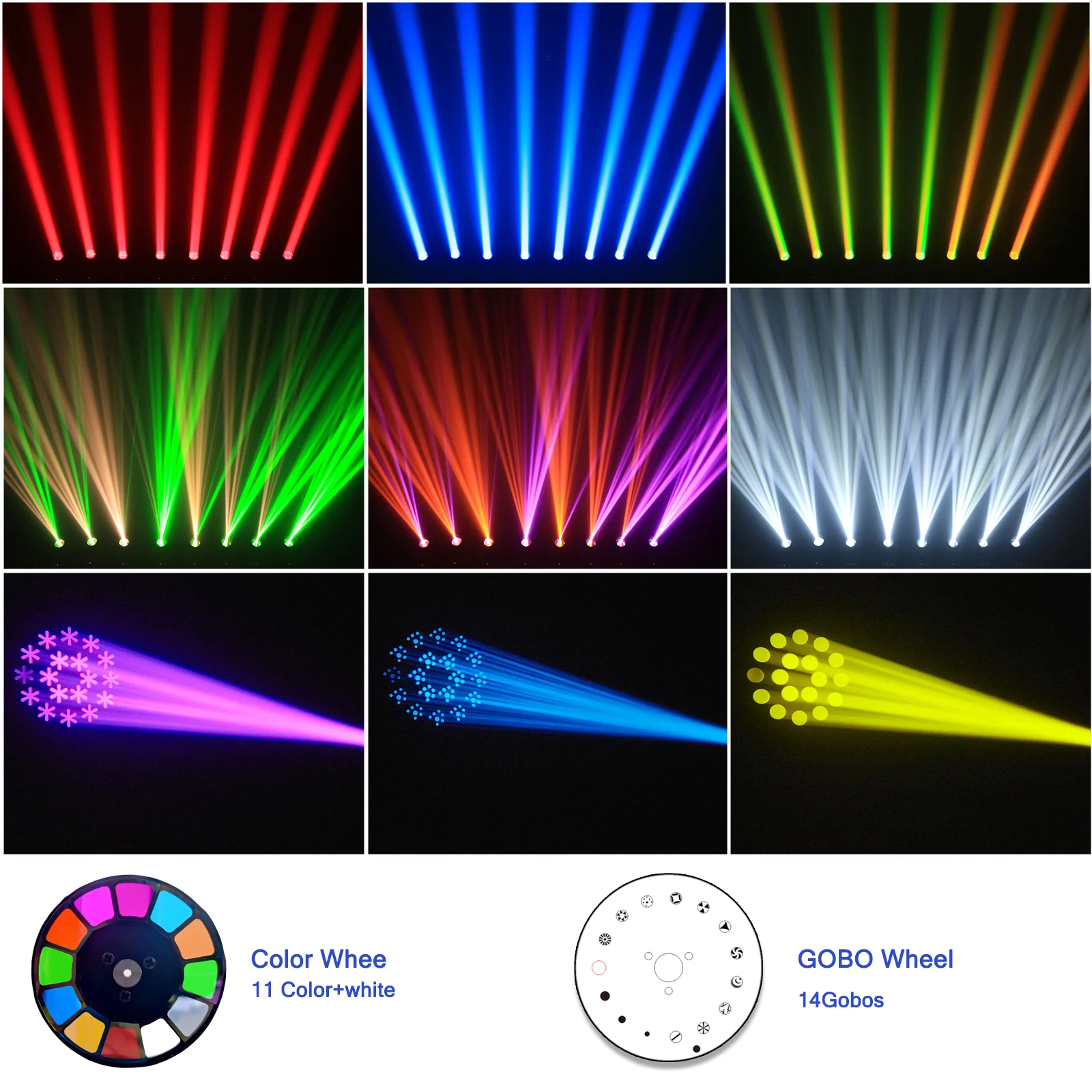 

250 Вт светодиодный луч с подвижной головкой и RGB Halo Rainbow Focus, стробоскопический эффект DMX512, сценические огни для дискотеки, свадьбы, вечеринки