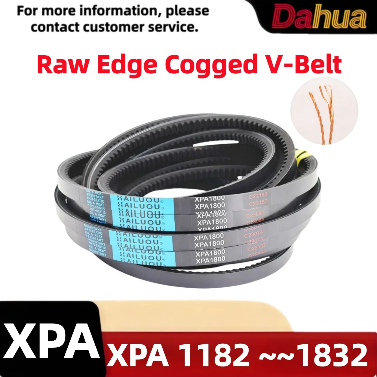 XPA Raw Edge Cogged V-Belt XPA 1182~1832 Industrial Triangular Rubber Transmission Power Drive Belt for Motor Machinery