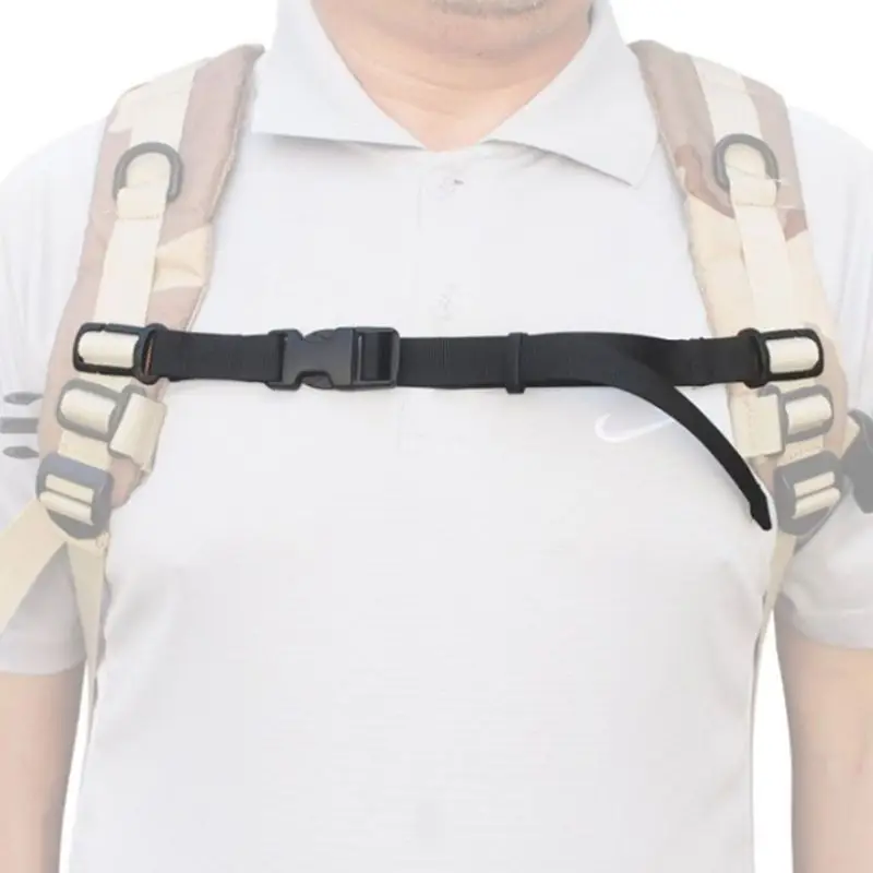 2Pcs/Pair Adjustable Nylon Backpack Chest Harness Strap Webbing Sternum Clip Rep
