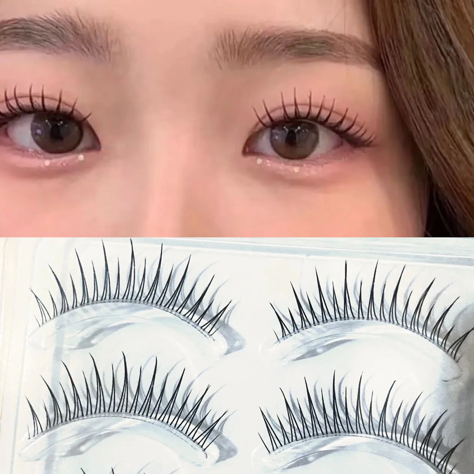 Diy cílios postiços tiras completas faixa transparente chicote arejado fino fofo natural olhar volume cílios estilo coreano maquiagem diária