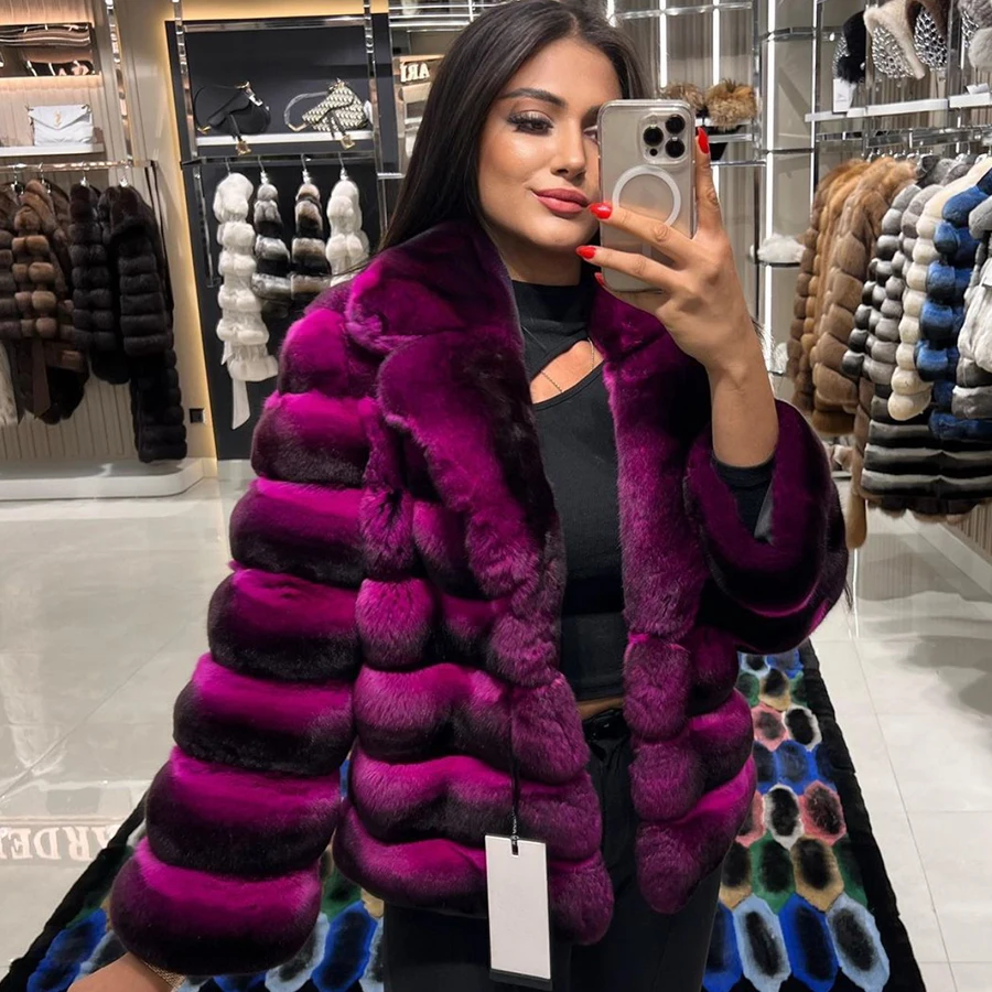 Winter Fur Coat Women Real Fur Coat Female Luxury Natural Rabbit Fur Coat Best Selling High Quality