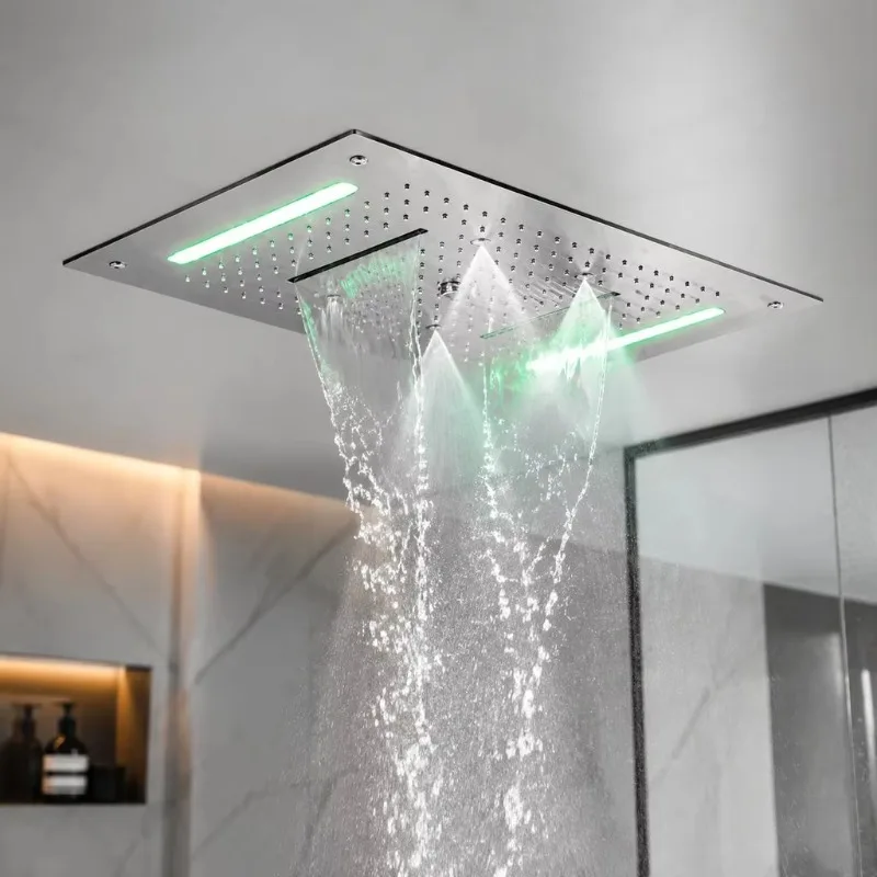 Hidden Shower Head Set Wall-hung Copper Shower Head Concealed Multi Functional Ceiling Mount Rain Shower Head