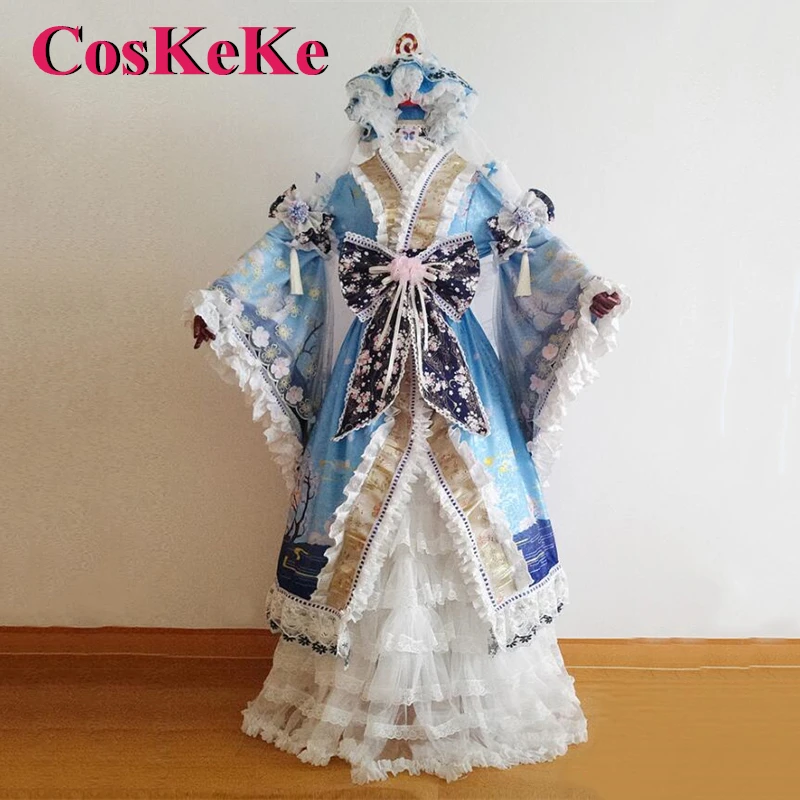 

CosKeKe [Customized] Saigyouji Yuyuko Cosplay Anime Game Touhou Project Costume Sweet Gorgrous Formal Dress Role Play Clothing