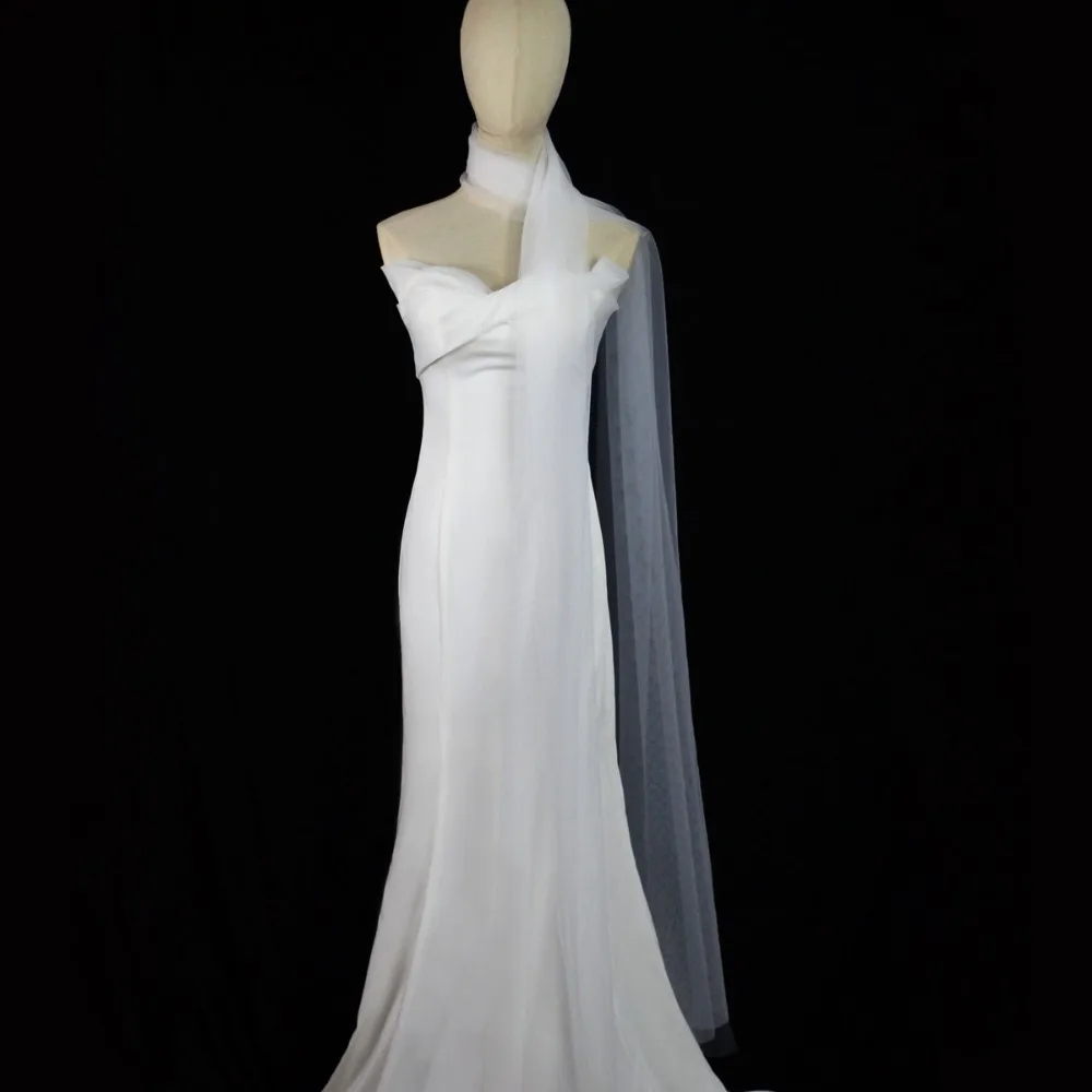 Свадебная фата на плечах, простая короткая свадебная фата с бисером, аксессуары, новая коллекция 2025 года