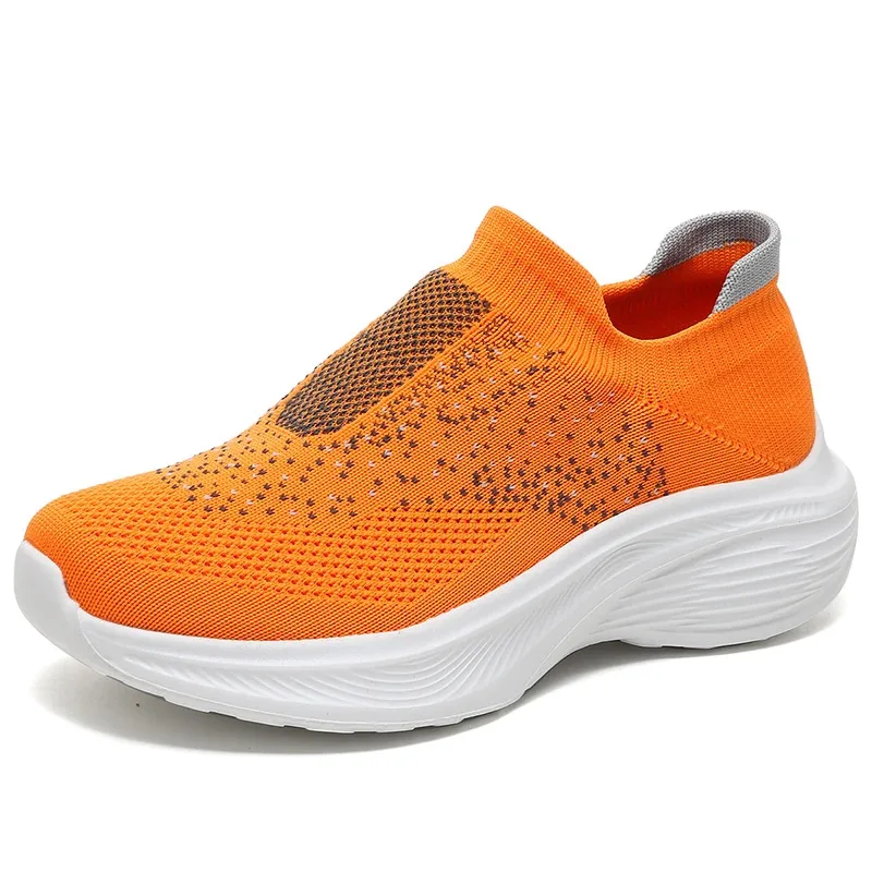 

Женская обувь на толстой подошве, из дышащей и удобной тканой сетки, лоферы, повседневная спортивная обувь, большие размеры