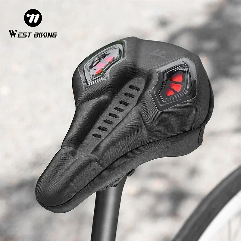 

WEST BIKING Comfortable Bicycle Seat Cover High Elastic Silicone Slow Rebound Sponge Seat Cushion Saddle Cover With Raincover