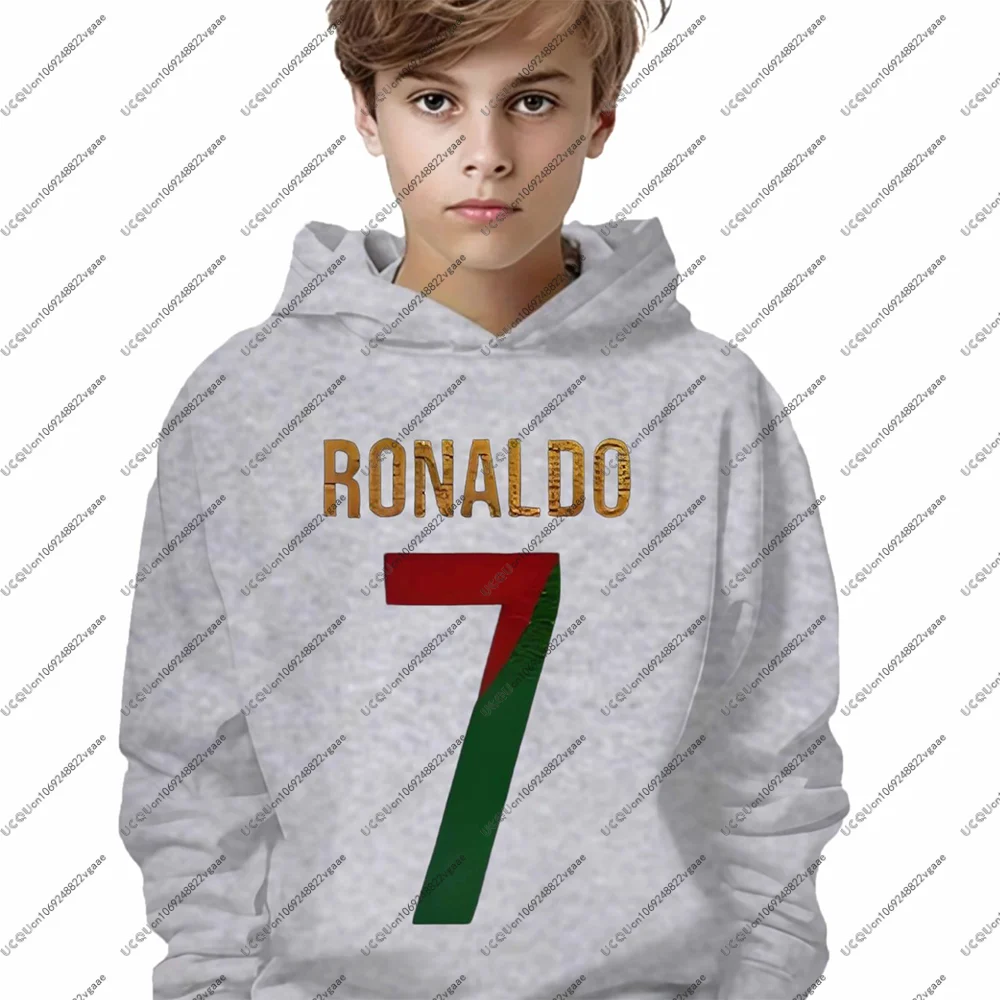 كرة القدم جيرسي تي شيرت الرجال الاطفال الصبي هدية تي شيرت البلوز هوديي عادية بنين كرة القدم الخريف ملابس رياضية رونالدو 7 البرتغال جديد #3