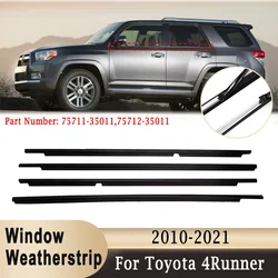 4Pcs Front & Rear Outer Window Glass Seal Belt Trim Sealing Rubber Strips for Toyota 4runner 2010-2021 Window Weatherstrips