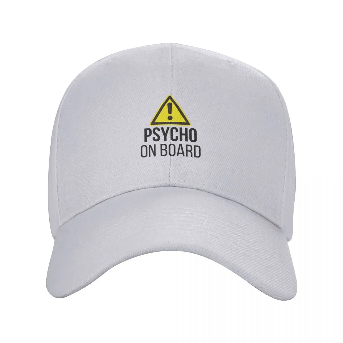 Caution Sign Psycho On Board Running Over Pedestrian Red Letters Black Background Baseball Cap Kids Hat Hip Hop For Girls Men's