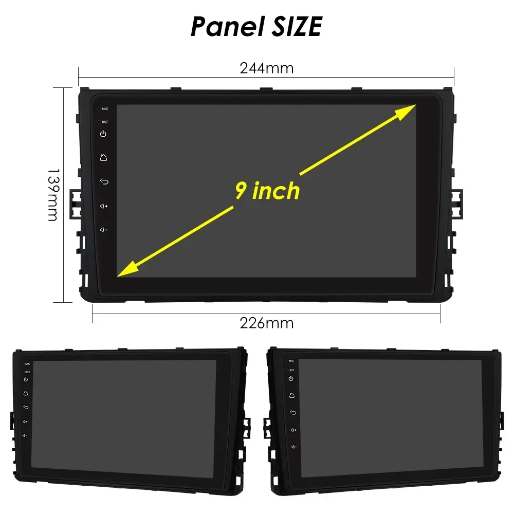 Carplay 4G 9" Car Radio Android for VW MQB Polo Plus T-Cross Zoals T-Kruis T-Roc Tharu Sagitar Multimedia Player GPS 2Din Stereo