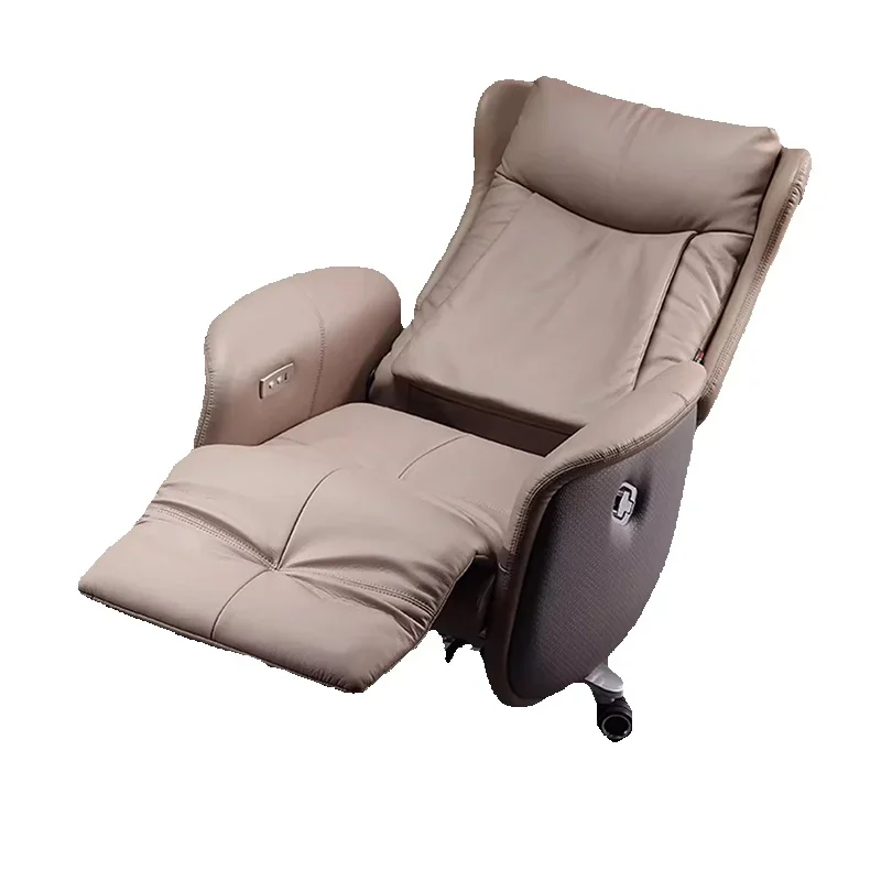 #Computer Armchair Solid Wood Frame Furniture 7-Point Vibrating Ergonomic Chair With Wheels Electric Footrest Office Gamer