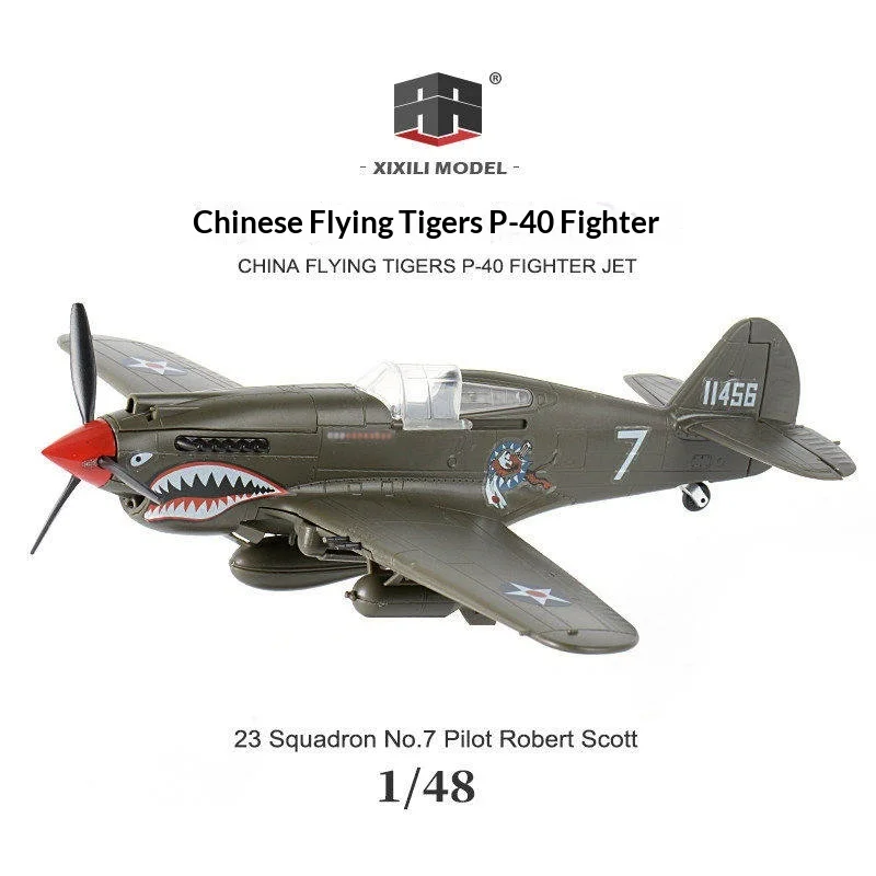 

Модель самолета Xixili P40 Fighter WWII Flying Tigers Burma Banshee в масштабе 1:48, без клея, предварительно окрашенная, из АБС-пластика, военная модель, набор для сборки из 53 деталей