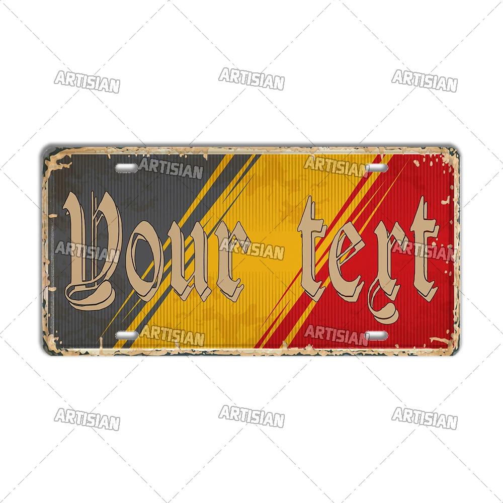 Artisian belgium Aalter Customize License Plate Personalized Car Plate Custom Metal Sign