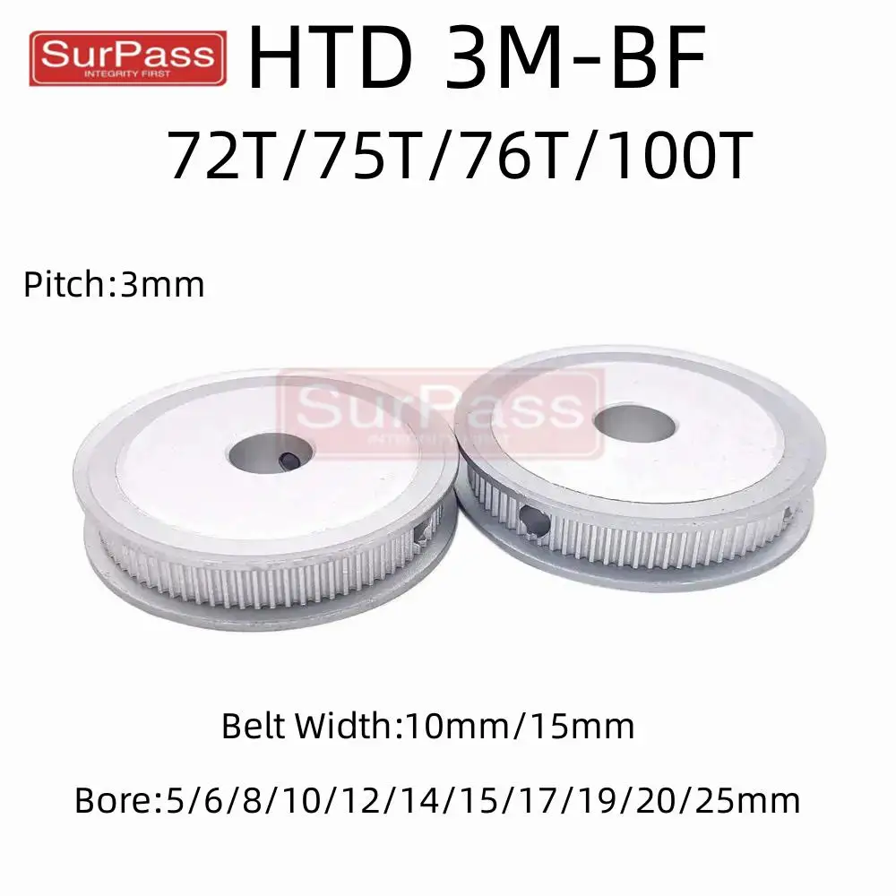 

HTD 3M AF Type 72T/75T/76T/100Teeth Bore 5/6/8/10/12/14/15/19/20/25mm Timing Belt Width 10/15mm 3D printer CNC Parts