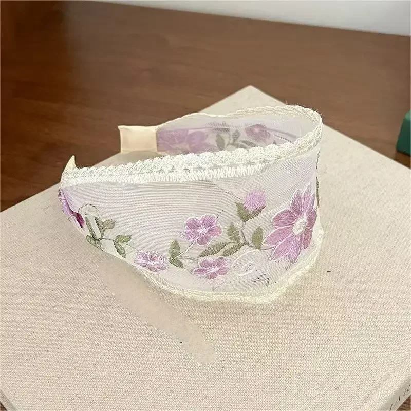 

Lace Headband with Embroidery Mesh Floral Design Vintage Elegant for Women Girls Vacation Daily Hair Accessories Headband