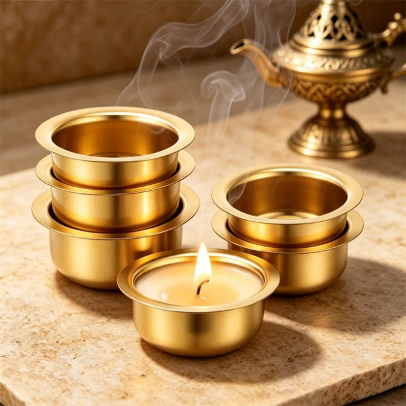 6pcs Metal Tea Light Case Containers Empty Scented Candle Cup Diy Tealight Candle Holders For Christmas Wedding Table Decoration